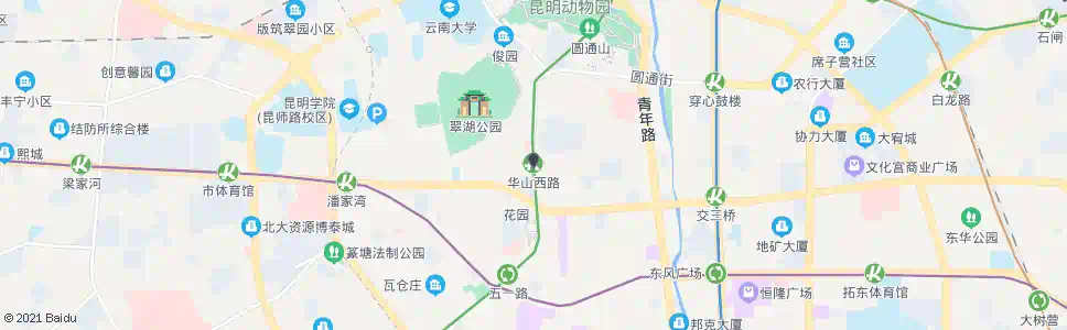 昆明华山西路_公交站地图_昆明公交_妙搜公交查询2025
