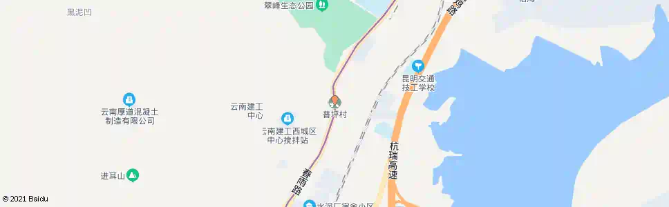 昆明普坪村_公交站地图_昆明公交_妙搜公交查询2025