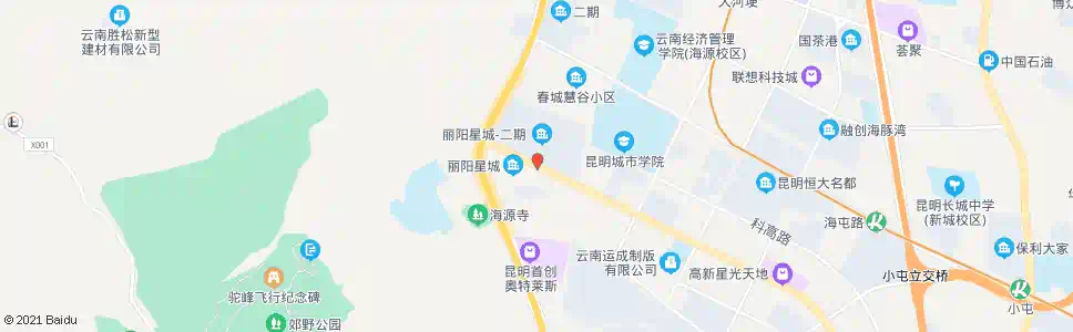 昆明丽阳星城小区(海源北路)_公交站地图_昆明公交_妙搜公交查询2025