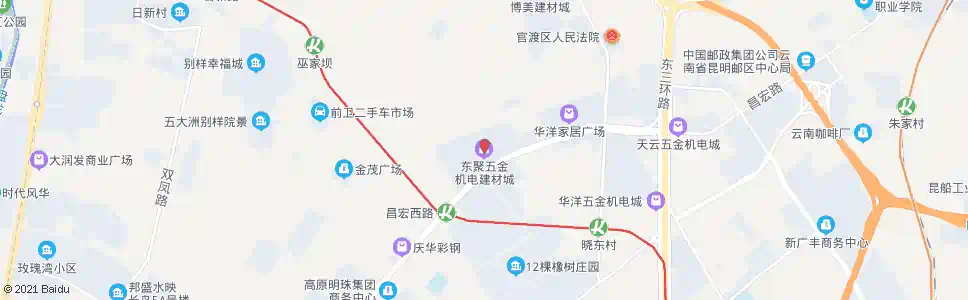 昆明昌宏路(东聚建材城)_公交站地图_昆明公交_妙搜公交查询2025