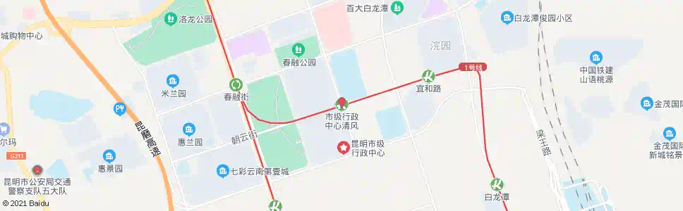 昆明市级行政中心清风站_公交站地图_昆明公交_妙搜公交查询2025