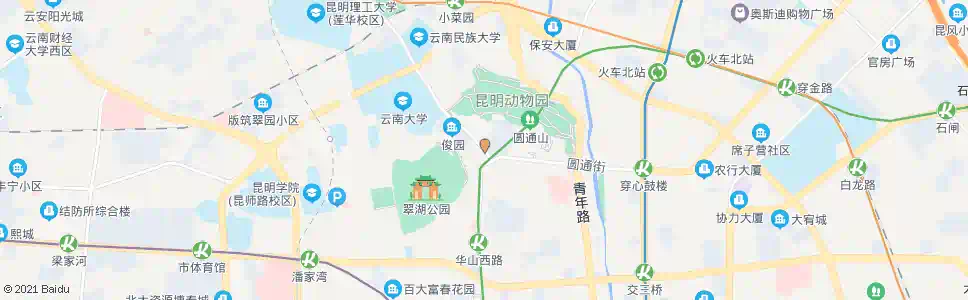 昆明圆通街口北门街_公交站地图_昆明公交_妙搜公交查询2025