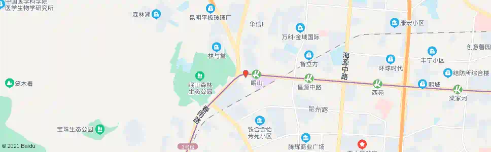 昆明眠山公交车场_公交站地图_昆明公交_妙搜公交查询2025