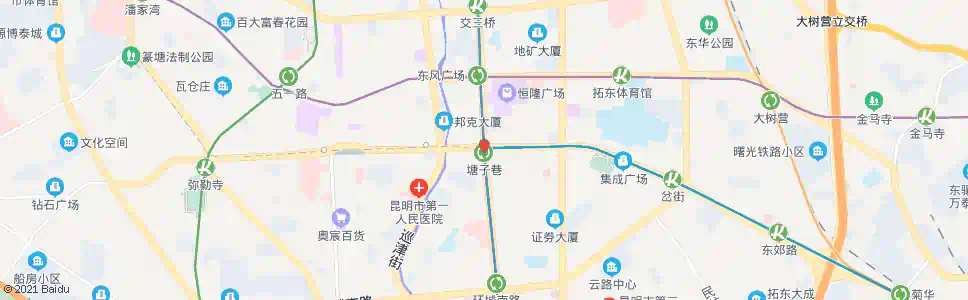 昆明塘子巷(北京路)_公交站地图_昆明公交_妙搜公交查询2025