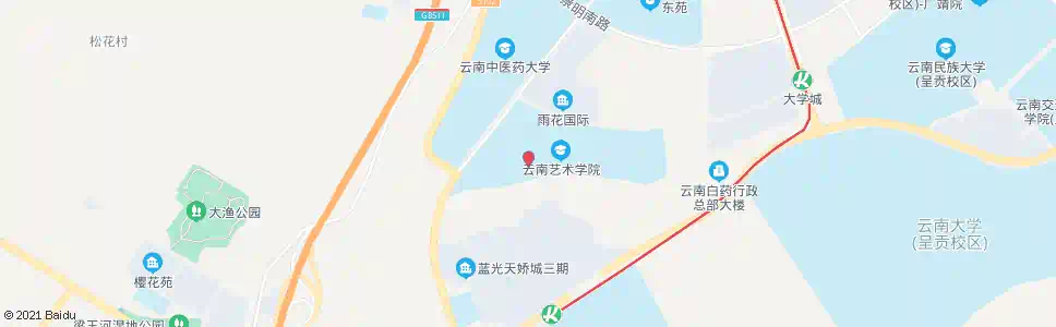 昆明云艺公共教学楼_公交站地图_昆明公交_妙搜公交查询2025