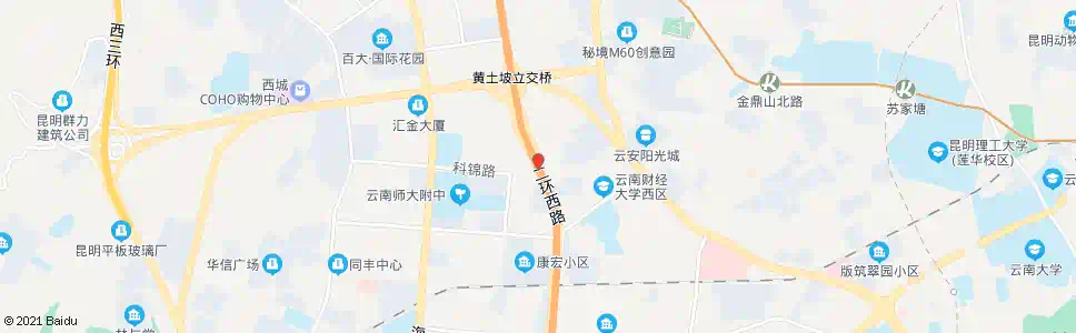 昆明科锦路口二环西路_公交站地图_昆明公交_妙搜公交查询2025
