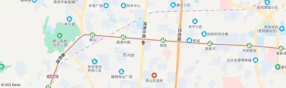 昆明海源南路北_公交站地图_昆明公交_妙搜公交查询2025