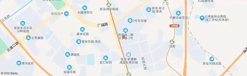 昆明商贸城二期西_公交站地图_昆明公交_妙搜公交查询2025
