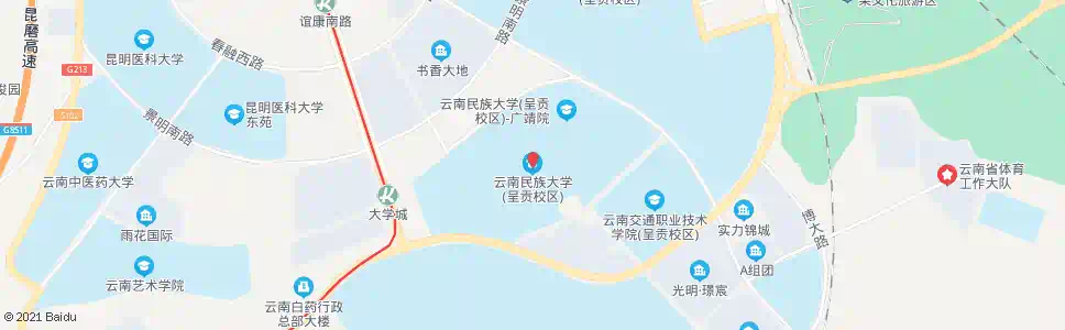 昆明景明南路(民族大学)_公交站地图_昆明公交_妙搜公交查询2025