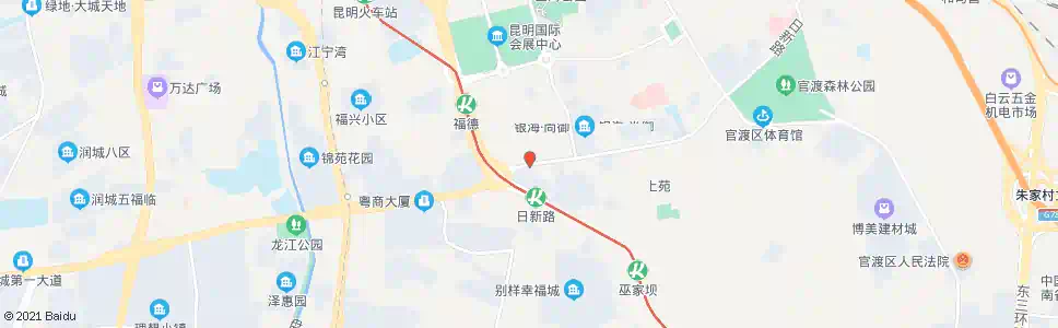 昆明海明路口(日新中路)_公交站地图_昆明公交_妙搜公交查询2025