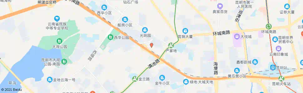 昆明严家地(环城南路路)_公交站地图_昆明公交_妙搜公交查询2025