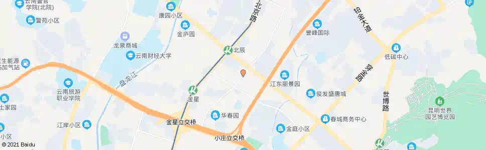 昆明北辰小区(金实路)_公交站地图_昆明公交_妙搜公交查询2025