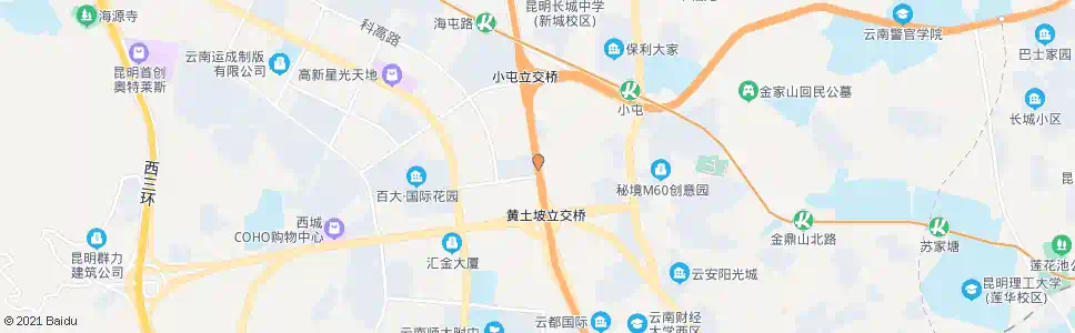 昆明黄土坡立交桥北口_公交站地图_昆明公交_妙搜公交查询2025