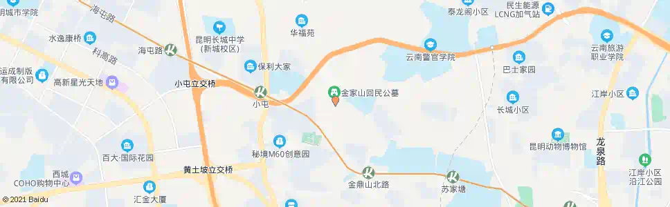 昆明金家山_公交站地图_昆明公交_妙搜公交查询2025