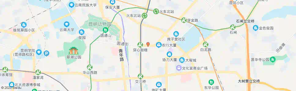 昆明穿心鼓楼(穿金路)_公交站地图_昆明公交_妙搜公交查询2025