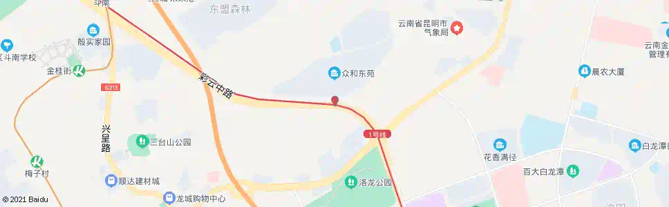 昆明呈黄立交桥北_公交站地图_昆明公交_妙搜公交查询2025