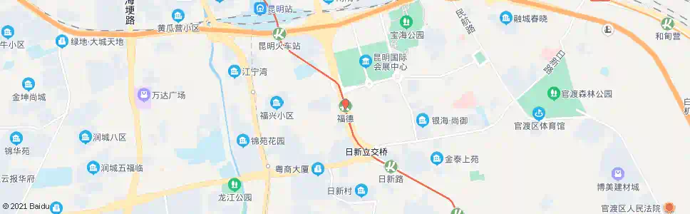 昆明福德站_公交站地图_昆明公交_妙搜公交查询2025