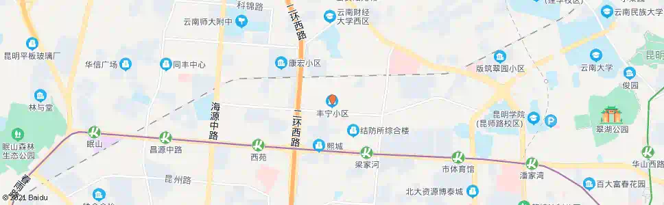 昆明丰宁小区_公交站地图_昆明公交_妙搜公交查询2025