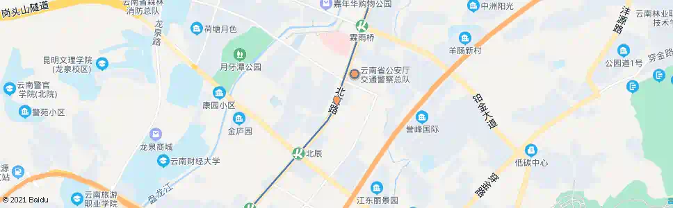 昆明江东花园北路口北京路_公交站地图_昆明公交_妙搜公交查询2025