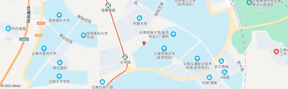 昆明云南民族大学6号门_公交站地图_昆明公交_妙搜公交查询2025