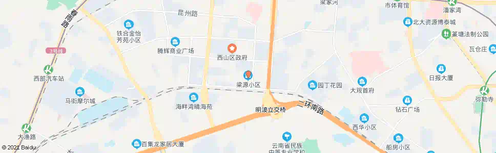 昆明梁园小区_公交站地图_昆明公交_妙搜公交查询2025