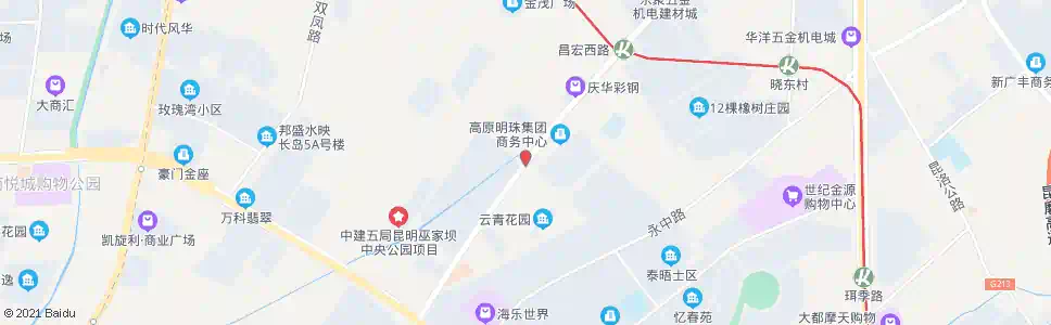 昆明三家村(昌宏西路)_公交站地图_昆明公交_妙搜公交查询2025