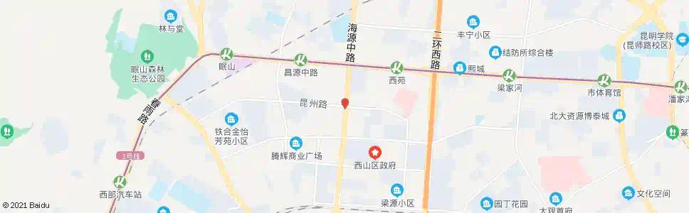 昆明海源南路口昆州路_公交站地图_昆明公交_妙搜公交查询2025