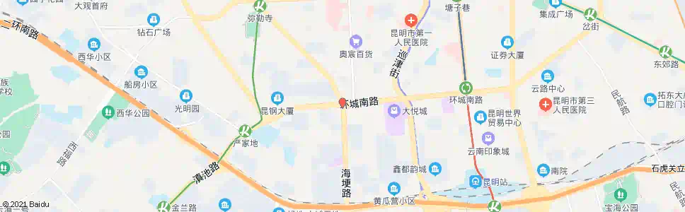 昆明严家地(环城南路)_公交站地图_昆明公交_妙搜公交查询2025