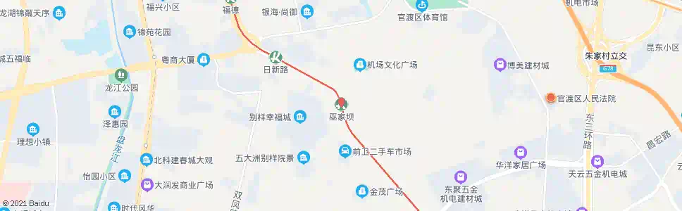 昆明巫家坝(巫家坝地铁站)_公交站地图_昆明公交_妙搜公交查询2025