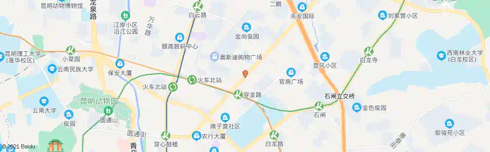 昆明穿金路中段_公交站地图_昆明公交_妙搜公交查询2025
