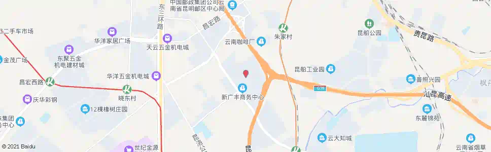 昆明新广丰食品批发市场_公交站地图_昆明公交_妙搜公交查询2025