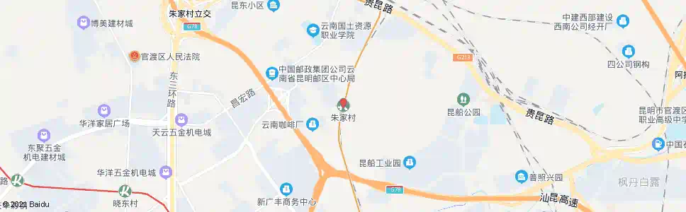 昆明朱家村_公交站地图_昆明公交_妙搜公交查询2025