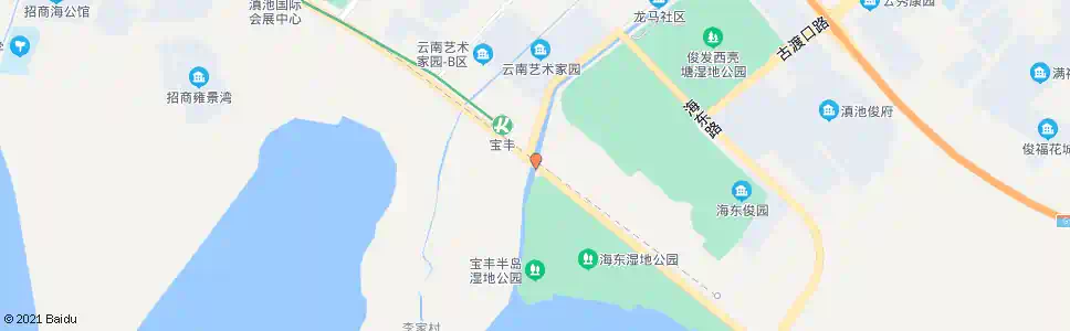 昆明宝丰湿地公园_公交站地图_昆明公交_妙搜公交查询2025