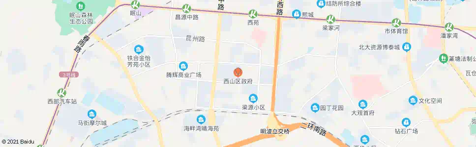 昆明西山区政府(秀远路)_公交站地图_昆明公交_妙搜公交查询2025