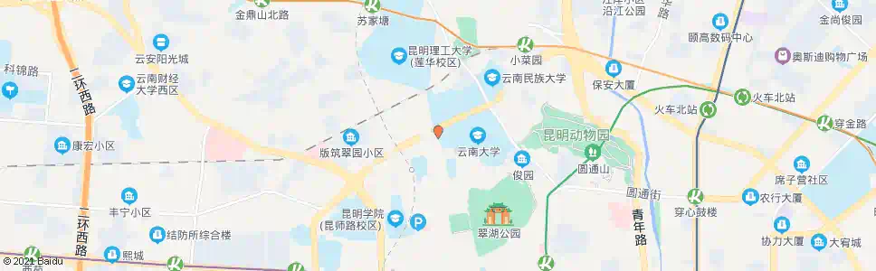 昆明关山环路(云大西一门)_公交站地图_昆明公交_妙搜公交查询2025