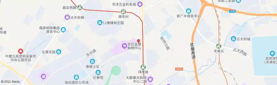昆明世纪城车场_公交站地图_昆明公交_妙搜公交查询2025