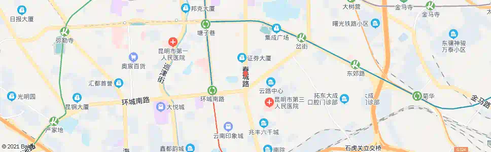 昆明和平新村_公交站地图_昆明公交_妙搜公交查询2025