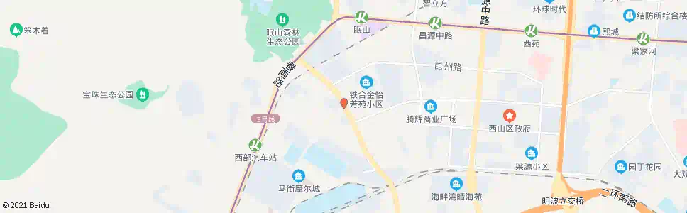 昆明昆州路口华苑路_公交站地图_昆明公交_妙搜公交查询2025