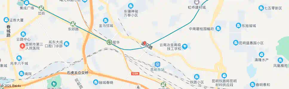 昆明凉亭(金马路)_公交站地图_昆明公交_妙搜公交查询2025
