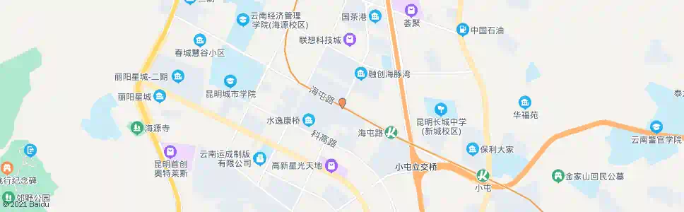 昆明海屯路口科普路_公交站地图_昆明公交_妙搜公交查询2025