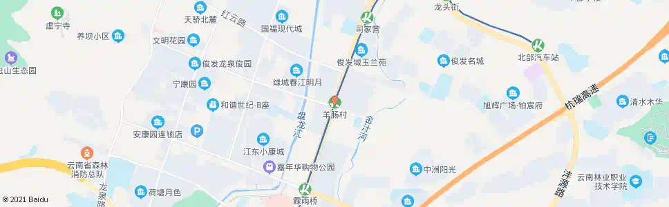 昆明羊肠大村北_公交站地图_昆明公交_妙搜公交查询2025