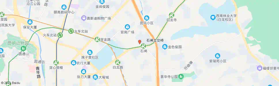 昆明白龙路口(白云路)_公交站地图_昆明公交_妙搜公交查询2025