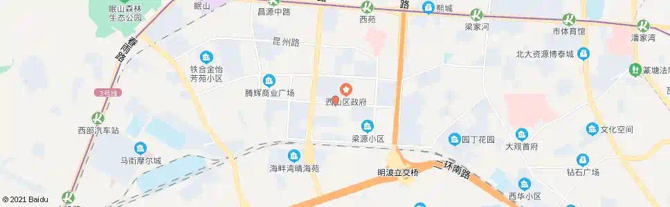 昆明西山区政府(丽苑路)_公交站地图_昆明公交_妙搜公交查询2025
