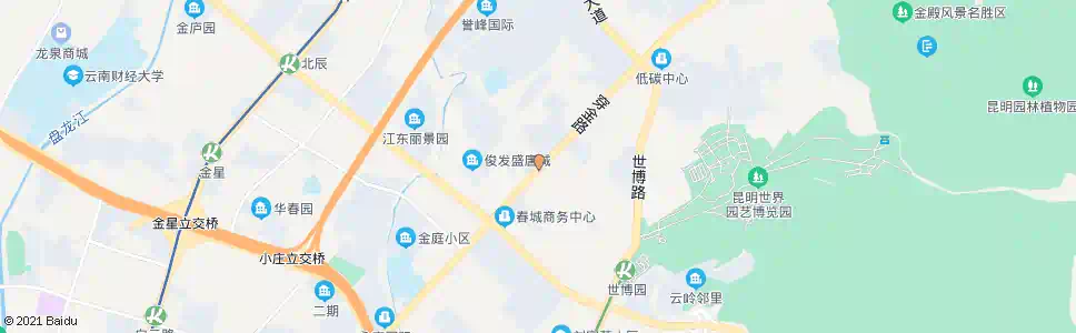 昆明铂金大道东口穿金路_公交站地图_昆明公交_妙搜公交查询2025