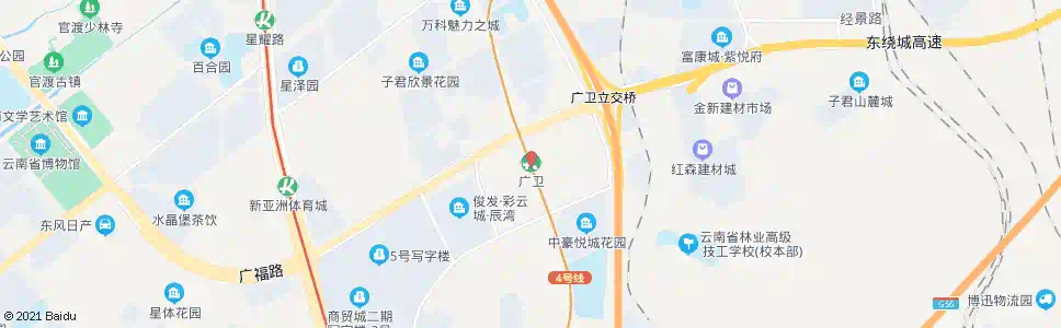 昆明广卫村路口_公交站地图_昆明公交_妙搜公交查询2025