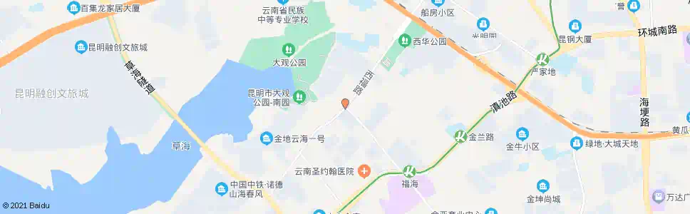 昆明西福路口(福景路)_公交站地图_昆明公交_妙搜公交查询2025