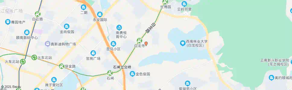 昆明西南林业大学生活区_公交站地图_昆明公交_妙搜公交查询2025