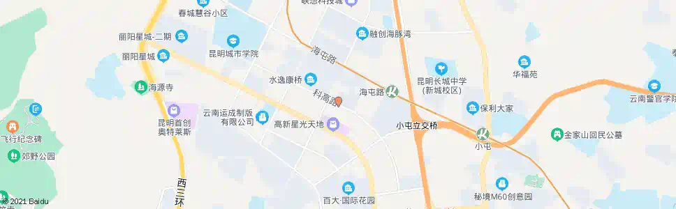 昆明高新区管委会(科高路)_公交站地图_昆明公交_妙搜公交查询2025