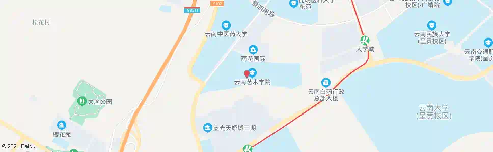 昆明学生一食堂_公交站地图_昆明公交_妙搜公交查询2025