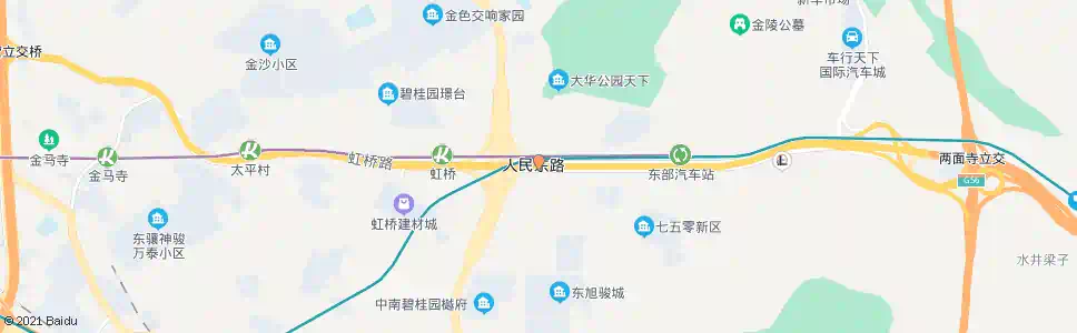 昆明虹桥立交桥东_公交站地图_昆明公交_妙搜公交查询2025